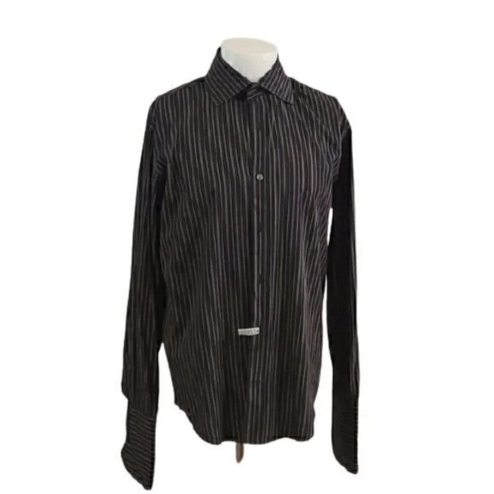 [Banana Republic] Brown Striped Long Sleeve Button Down - Size M